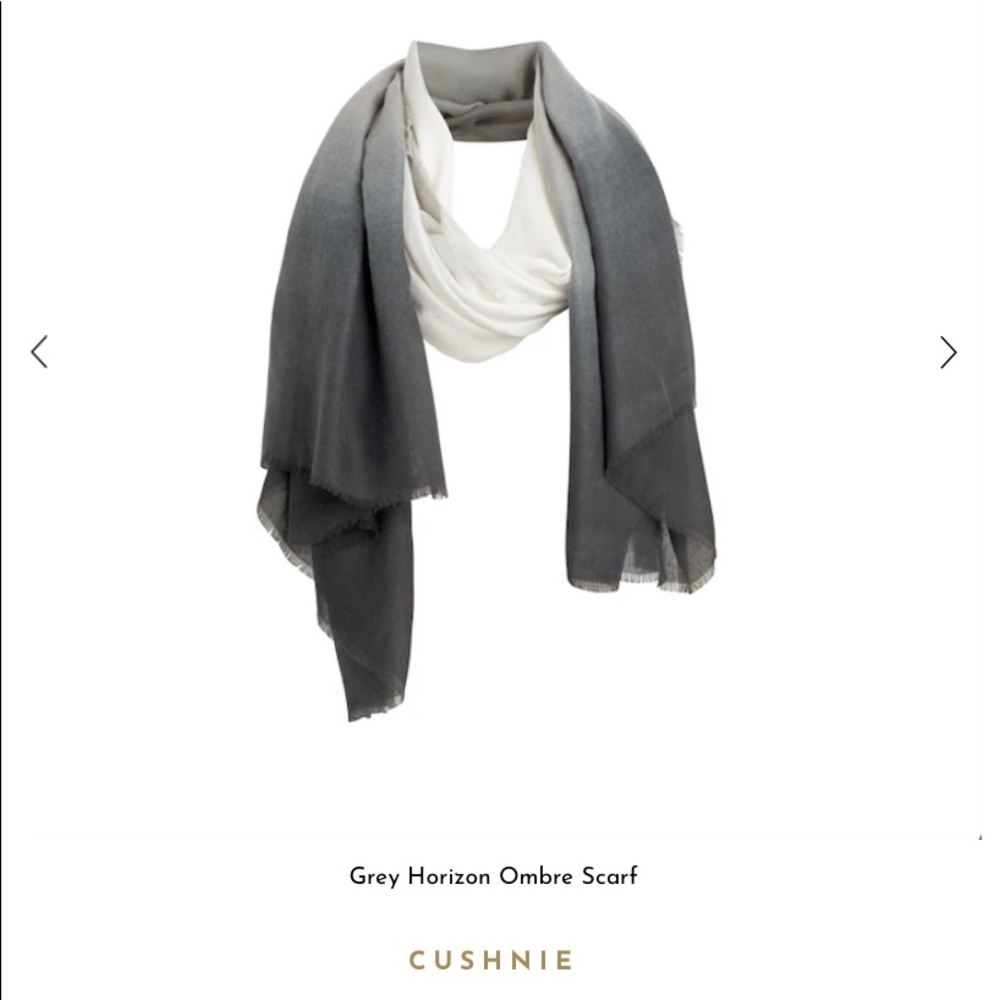 CUSHNIE grey horizon ombré scarf